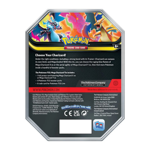 Pokemon TCG Mega Charizard Tin - Assorted
